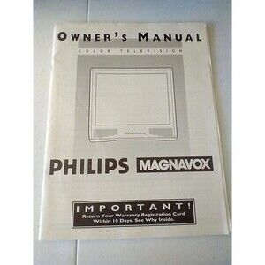 Vintage Phillips Magnavox Color Television CRT TV Instruction Manual